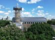 scaffolding around bell tower